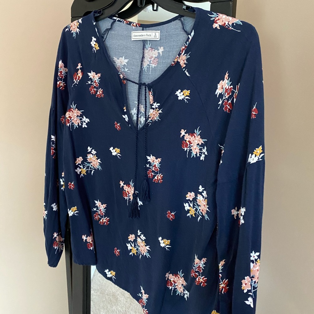Floral Navy Blue Blouse